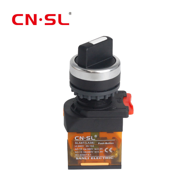 22-mm-Wahlschalter 2 Schließer, 3 Positionen, rastend, drehbar, 10 A