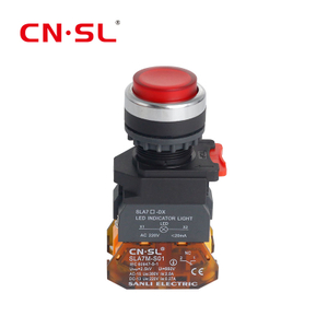 10 A Hochstrom 220 V selbstsichernder Reset-Ring mit hellrot-grünem 22-mm-Drucktastenschalter aus Kunststoff