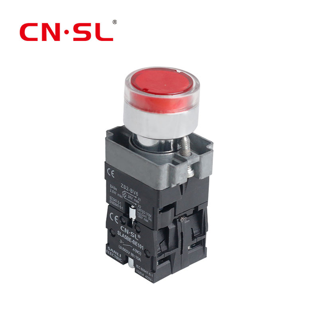  XB2 22 mm Wahlschalter 10 A Strom Flachkopf schwarz mit Lichtdruckknopf