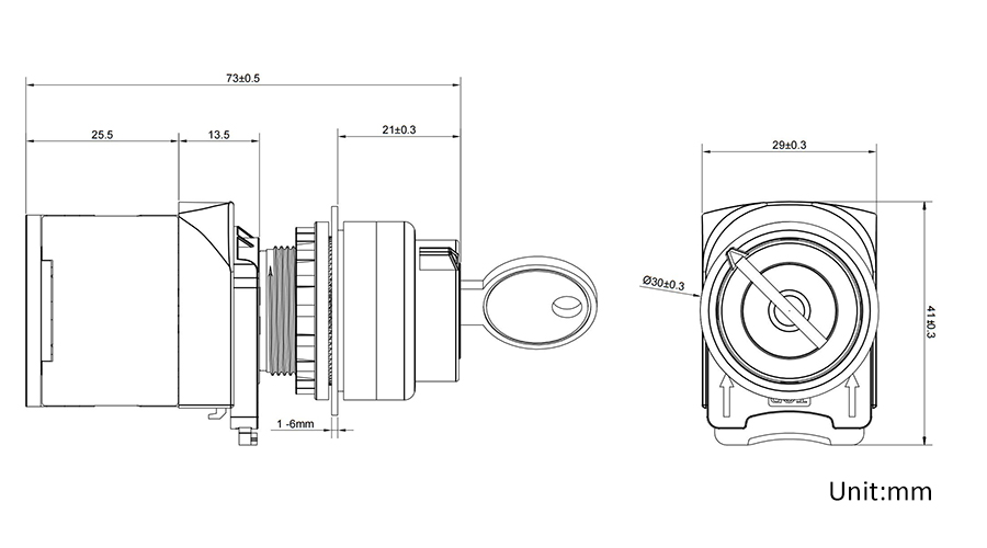 8T钥匙二位置锁-复位