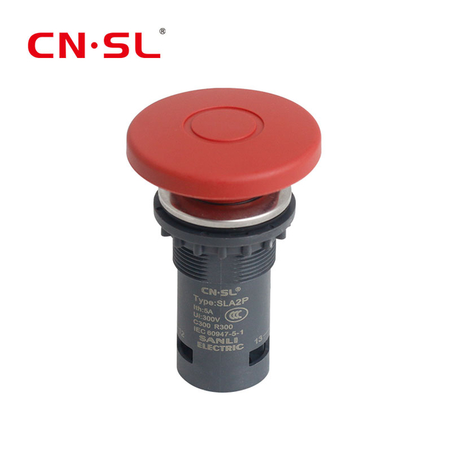 Pint-großer Pilzkopf-Drucktaster mit 40 mm Durchmesser und 1 Schließer + 1 Öffner