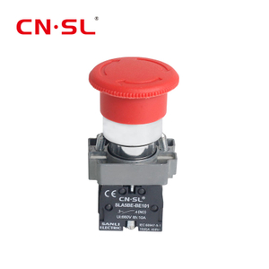 Not-Aus-Taste, 22 mm, IP65, elektrische Verriegelung, roter Pilzkopf, zum Lösen von Drucktastenschaltern drehen