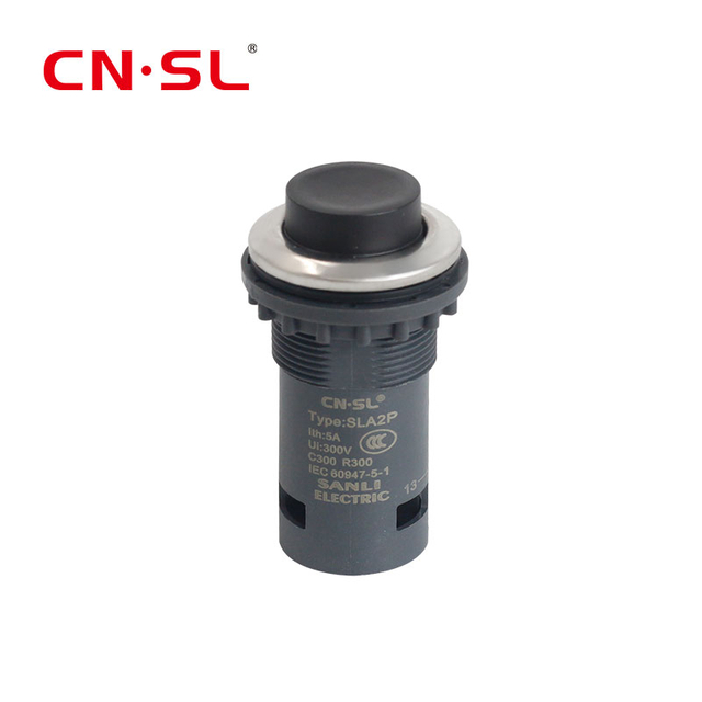 Kleiner 1-Schließer-Drucktastenschalter aus Kunststoff mit vorstehendem Kopf und ohne LED