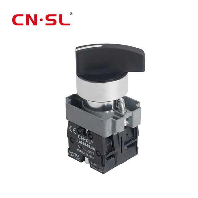  Selbstsichernder Drehschalter der XB2-Serie, zweiter Gangknopfschalter, 3-Positionen-schwarzer Wahlknopfschalter